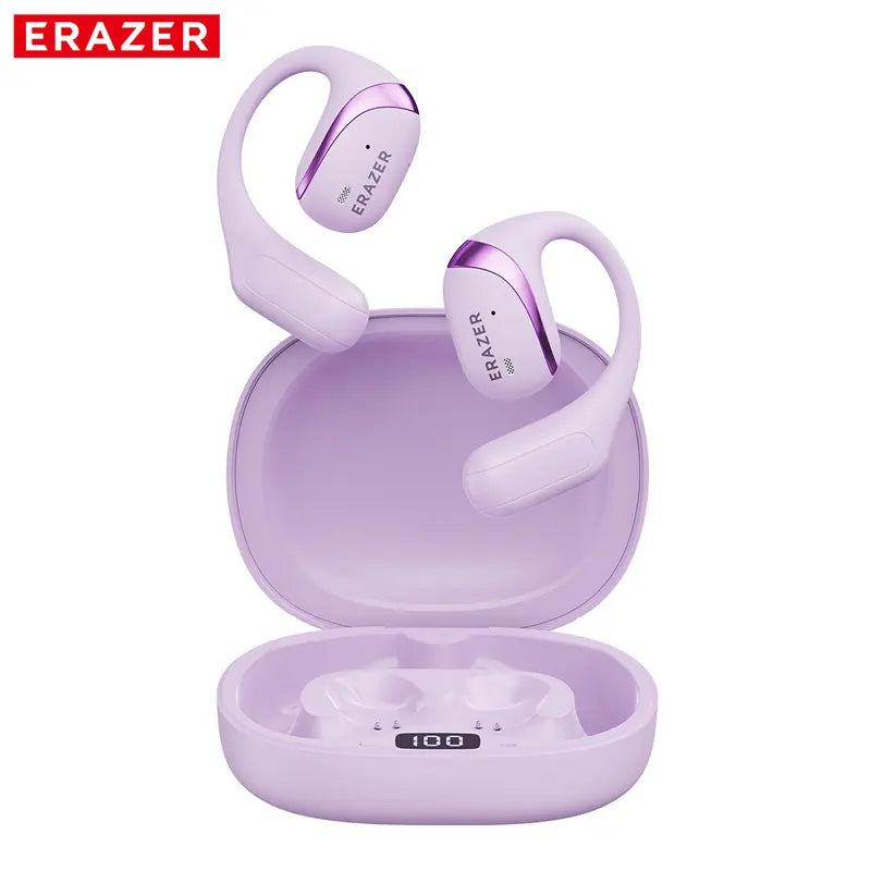 ERAZER True Wireless Open Ear Earphones Bluetooth 5.4 ENC Noise Cancelling Headphones Hifi Sound Touch Control 84Hours Long Playtime Not in Ear Earphones Waterproof over Ear Wireless Headset for Working Music Movie Electronic Audio& Video Earbuds