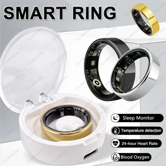 For Xiaomi Smart Ring Men Women, Body Temperature, Heart Rate and Blood Oxygen Monitor, IP67 & 3ATM Waterproof, Multi-Sport Mode
