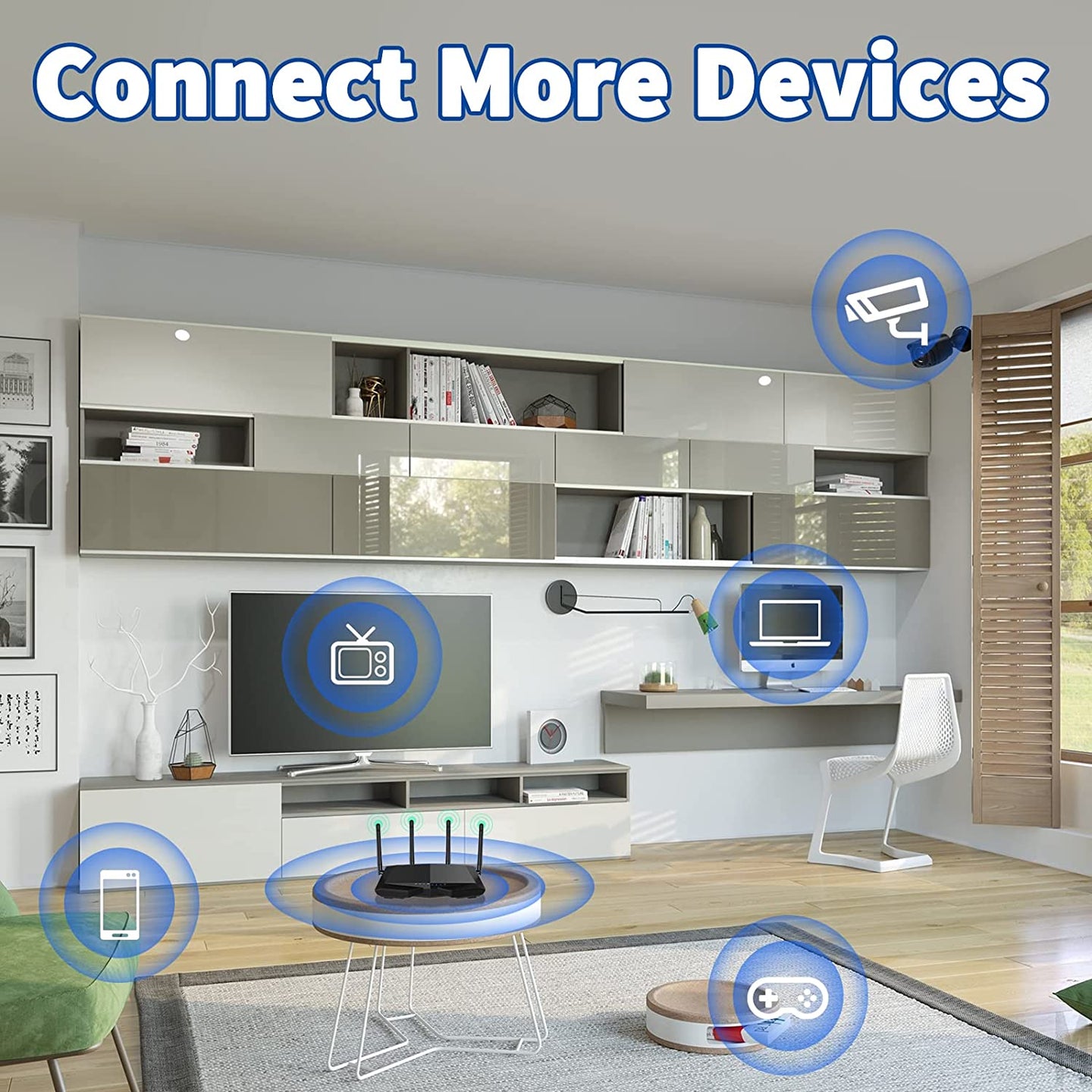 Dual Band Wifi 2.4Ghz 5Ghz 5.8Ghz 3Dbi MIMO RP-SMA Male Antenna (4-Pack) for Wifi Router Wireless Network Card USB Adapter Security IP Camera Video Surveillance Monitor