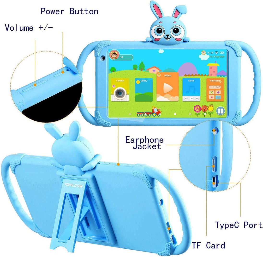 Kids Tablet 7 Inch Toddler Tablet Android Tablet for Kids 32GB Parent Control with Pre-Installed Educational APP Wifi Kids Edition Learning Tablet Kid-Proof Case (Light Blue)