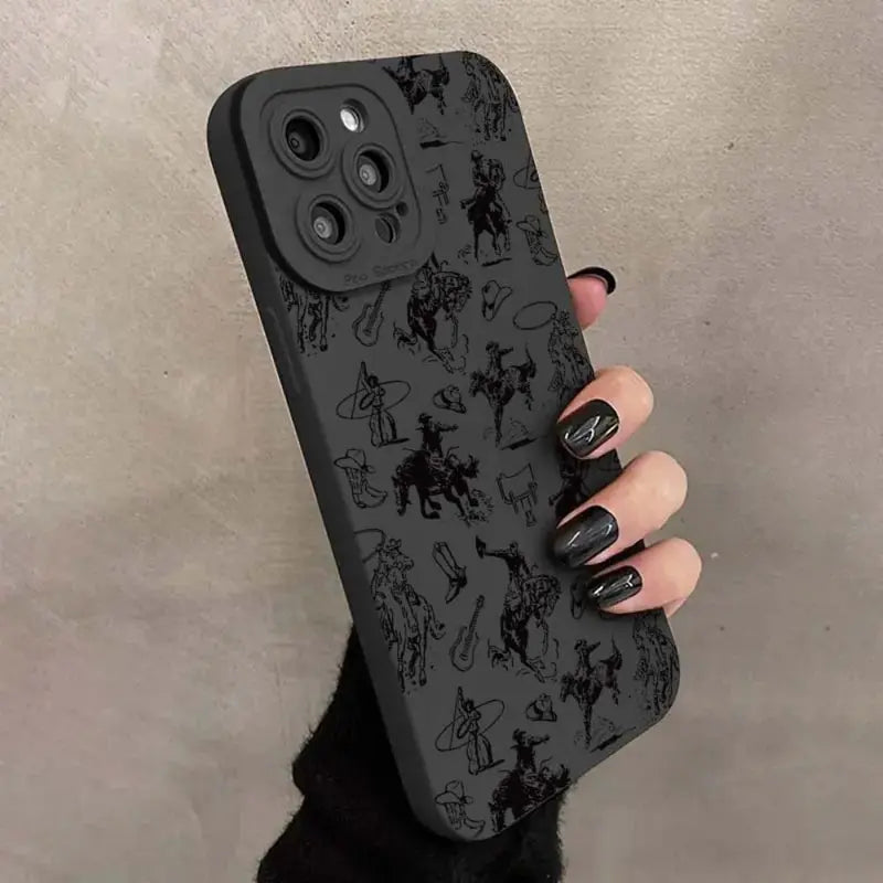 Equestrian Sketched Pattern Phone Case, All-Inclusive & Drop-Resistant Phone Cases Protector, Decorative Phone Cases for Iphone Cases XR XS Max 7 8 plus Iphone 11 Cases Iphone 12 Cases Iphone 13 Cases Iphone 14 Pro Max Case Iphone 15 Pro Max Case
