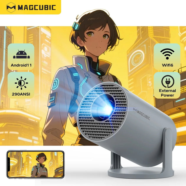 Projector 4K Android 11 HY300 Pro Wifi6 260ANSI Allwinner H713 BT5.0 1080P 1280*720P Cinema Outdoor Portable Projetor