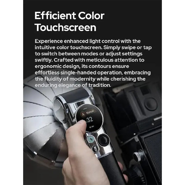 Godox Lux Master Retro TTL HSS Camera Flash,Efficient Color Touchscreen,Wireless Sync, Versatile Triggering Options,Tiltable Flash Head, Built in Battery,2.4G Wireless X System Compatible with Sony/Nikon/Canon/Fuji/Leica/Sigma/Panasonic