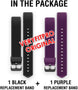 Id115Plus HR Very Fit Pro Bands Replacement Strap for Veryfitpro, Letscom, Lintelek Fitness Trackers - Purple and Black