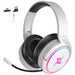 Targeal 2.4G Wireless Gaming Headset for PC, PS4, PS5, Switch, Mac,Mobile- Rotatable & Foldable Bluetooth V5.3 Headphone-20H Battery & RGB Light-Memory Ear Pads-Stretchable Noise Cancelling Audio