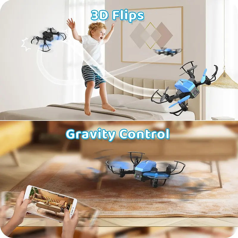 ATTOP Mini Drone with 1080P HD Camera for Beginners, Foldable FPV Drone for Beginners RC Quadcopter, Voice Control, 3 Speed Modes, Gravity Control, Altitude Hold, 2 Batteries, Toys Gifts for Beginners