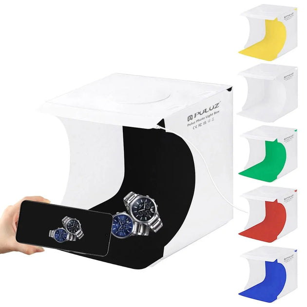 Portable Foldable Photography Studio Box, USB Powered 550LM Light Photo Lighting Studio Shooting Tent Box with 6 Colors Photography Backdrops