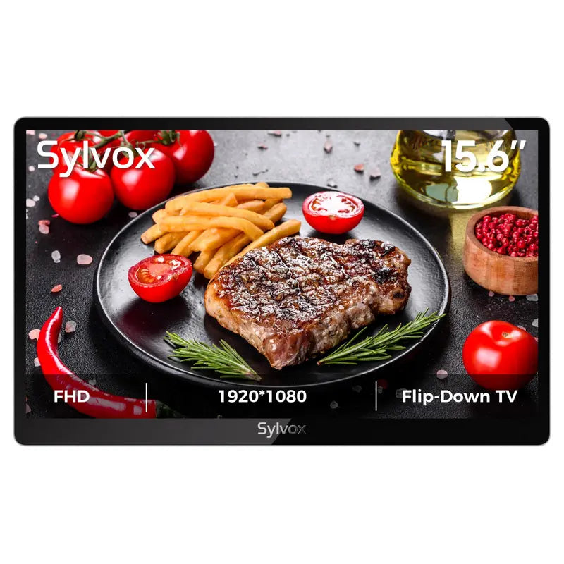 SYLVOX Kitchen TV, 15.6 Inch Small TV with Google System, Rotated & Foldable 1080P FHD Smart TV Support Google Assistant Wifi Bluetooth, under Cabinet TV for Kitchen, Bedroom, RV Camper