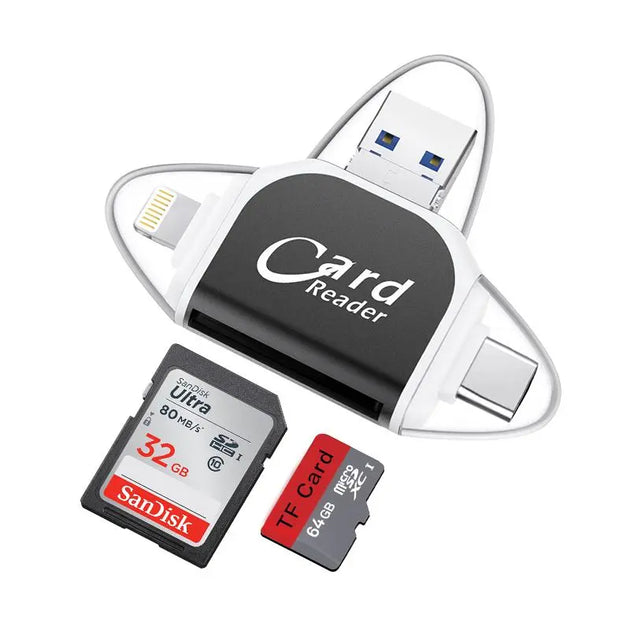 MOSTY Triangle SD Card Reader for Iphone, Ipad, Macbook Pro/Air USB-C, Micro USB, Lightning, USB3.1/2.0, Supports Sd/Tf/Microsd Cards