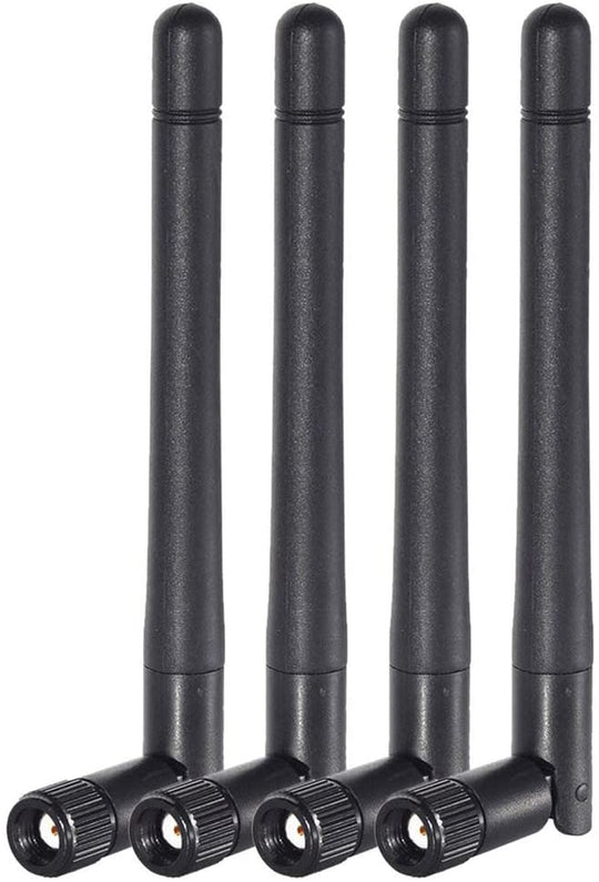 Dual Band Wifi 2.4Ghz 5Ghz 5.8Ghz 3Dbi MIMO RP-SMA Male Antenna (4-Pack) for Wifi Router Wireless Network Card USB Adapter Security IP Camera Video Surveillance Monitor