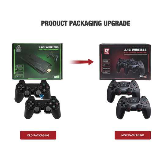4K Wireless Retro Game Console - Retro Play Game Stick,Nostalgia Stick Game,40+ Classic Emulators,4K HDMI Output,Plug and Play Video Game Stick Built in 40000+ Games with 2.4G Wireless Controllers(128G)