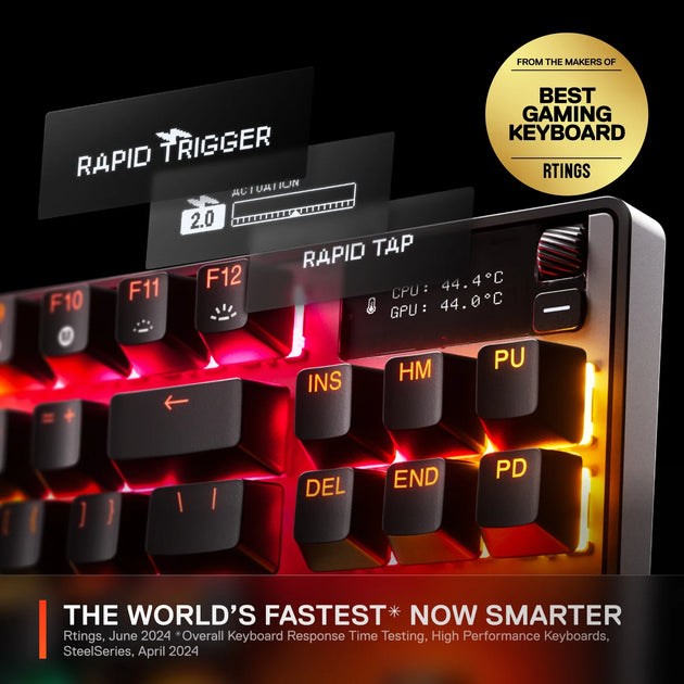 Apex Pro TKL Wireless Mechanical Gaming Keyboard with Rapid Tap – Tenkeyless – RGB – USB-C - PC, Mac