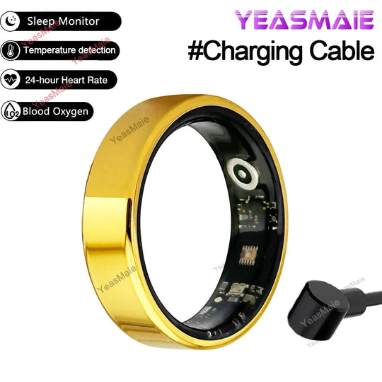 For Xiaomi Smart Ring Men Women, Body Temperature, Heart Rate and Blood Oxygen Monitor, IP67 & 3ATM Waterproof, Multi-Sport Mode