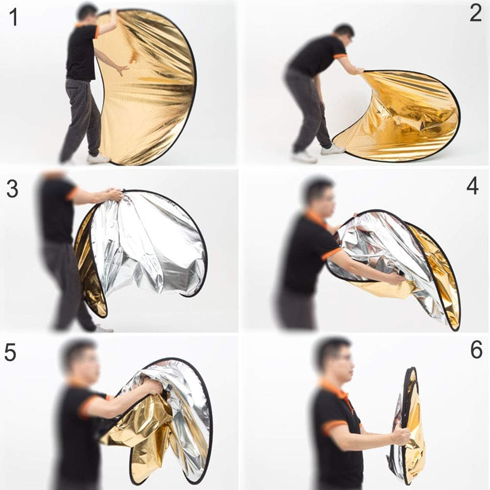 59”X79” 150X200Cm 5-In-1 Collapsible Portable Disc Light Reflector with Bag for Studio and Photography - Gold, Silver, Black, White, Translucent. (Rft05-150X200Cm)