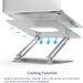 Laptop Stand, Ergonomic Aluminium Alloy Computer Riser Adjustable Height Portable Holder for Desk with Heat-Vent, Compatible for Macbook Pro/Air, Dell XPS, HP, Samsung Laptops up to 17" Silver
