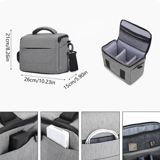Solid Color Camera Bag, Portable Large Capacity Shoulder Bag for DSLR, AVCHD, NTSC, CCD, Lightweight Outdoor Photography Bag