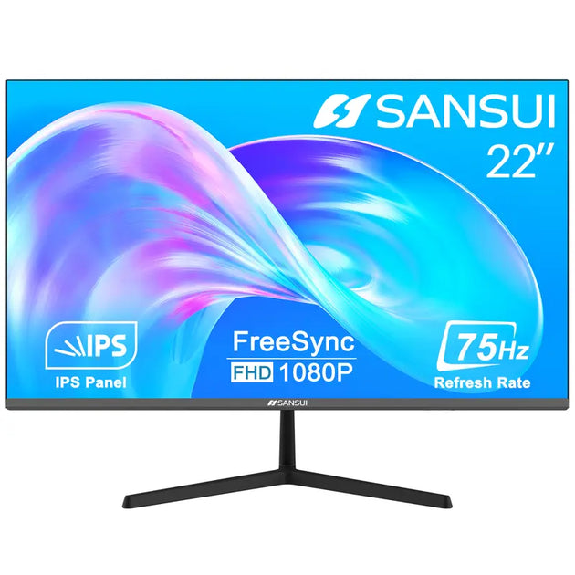 Sansui Monitors 22/24/27 Inch 75Hz/75Hz/100Hz IPS FHD DP/HDMI/VGA Tilt Adjustable for Working and Gaming(Hdmi Cable Included) Laptop Laptop Laptop