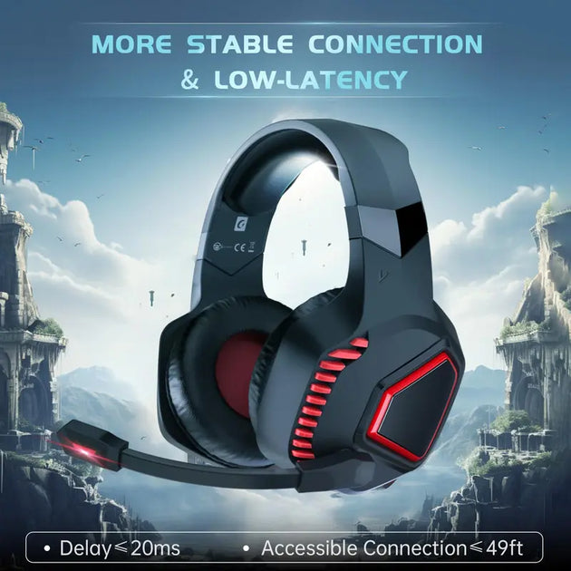 ZSL Wireless Gaming Headset Is Suitable for Ps5/Ps4/Pc/Switch and Other Devices, 3 Link Modes 2.4Ghz Ultra-Low 20Ms Delay, Clear Audio, Can Be Wired to XBOX, Converted to PUBG Game Design