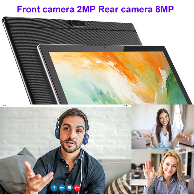 10 Inch Tablet Android, 2 in 1 Tablet with Keyboard, 4GB+64GB Tablet PC, Quad Core, 1280 * 800 HD Screen, Dual Camera, Wi-Fi, BT Computer Tablets with Case Mouse Stylus