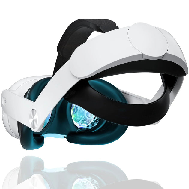 VR Head Support for Meta Oculus Quest 3 Headset Glasses - Comfortable, Replaceable, Adjustable Head Strap - VR Accessories for Enhanced Immersive Experience-White