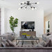 Sputnik Chandelier 8 Lights Semi Flush Mount Ceiling Light Modern Pendant Light Fixture, Black, Bedroom Dining Room Kitchen Living Room
