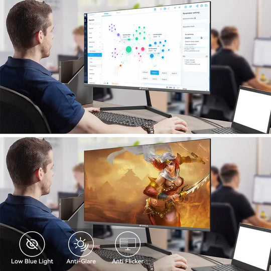 Sansui Monitors 22/24/27 Inch 75Hz/75Hz/100Hz IPS FHD DP/HDMI/VGA Tilt Adjustable for Working and Gaming(Hdmi Cable Included) Laptop Laptop Laptop