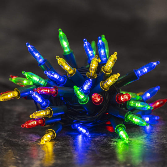 50 LED Outdoor Christmas Lights, 16 FT Mini String Light with 8 Modes, Waterproof Tree Lights for Indoor Outdoor Patio Garden Party Wedding Christmas Decoration, Multi-Color