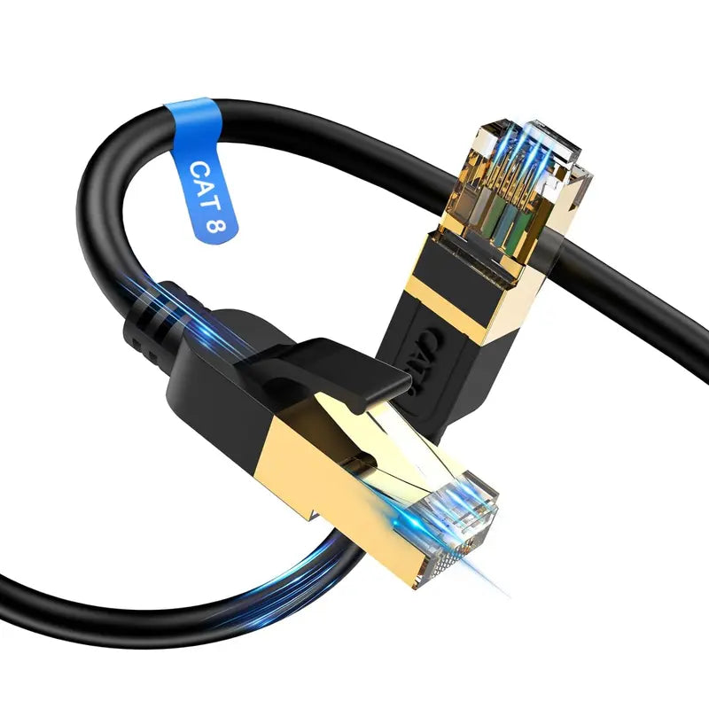 Cat 8 Ethernet Cable, 6FT High Speed Heavy Duty 26AWG Cat8 LAN Network Cable 40Gbps, 2000Mhz with Gold Plated RJ45 Connector, Outdoor&Indoor Internet Cable Compatible for Router Gaming Modem Xbox