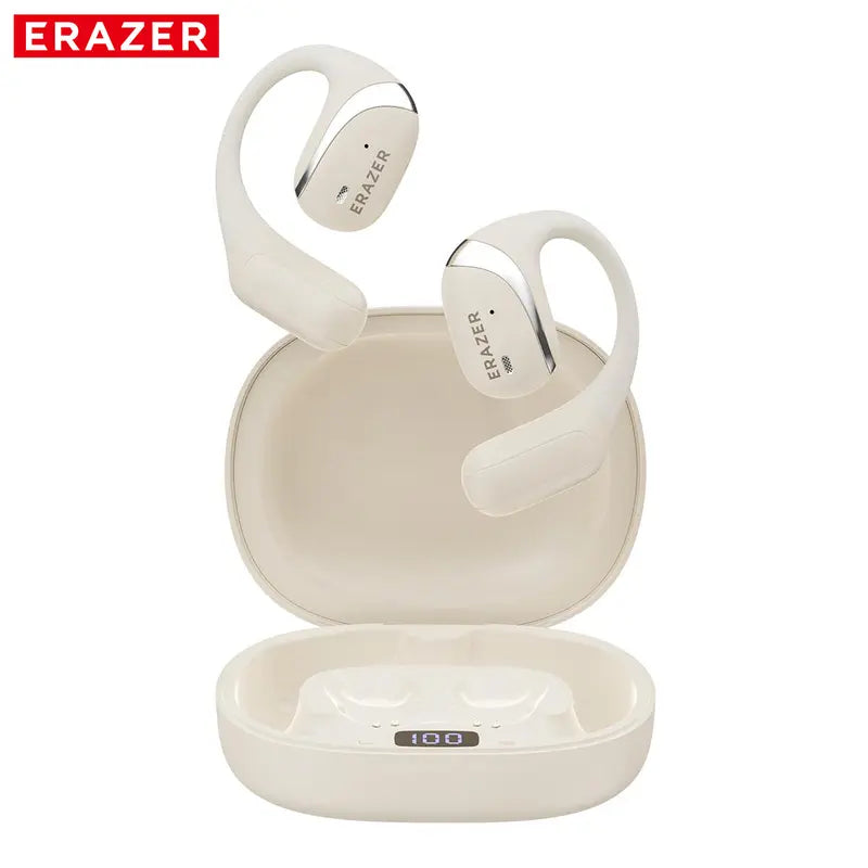 ERAZER True Wireless Open Ear Earphones Bluetooth 5.4 ENC Noise Cancelling Headphones Hifi Sound Touch Control 84Hours Long Playtime Not in Ear Earphones Waterproof over Ear Wireless Headset for Working Music Movie Electronic Audio& Video Earbuds