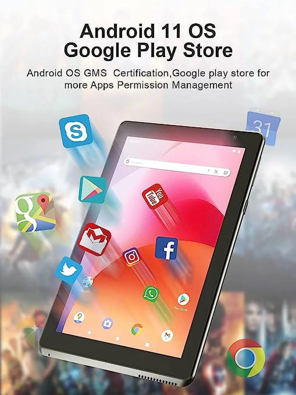 7 Inch Tablet, Android 11 Tablet PC, 32GB Storage 2GB RAM Tablets Quad-Core Processor Android 11 Tablet PC Dual Camera, Wifi, Bluetooth Computer Tablet (Black)