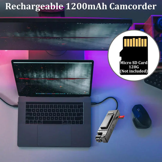 1080P HD Action Camera with USB Charging Back Clip - Portable Sports Video Recorder