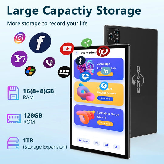 Tablet 2025 Newest Android 14 Tablet, 10 Inch Tablet,5G Wi-Fi Tablet Computer,2 in 1 Tablet with Keyboard, 128GB ROM+16(8+8)GB RAM + 1TB Expand,Octa-Core Processor,1920 * 1200 Ips,Bluetooth,Gps,Black