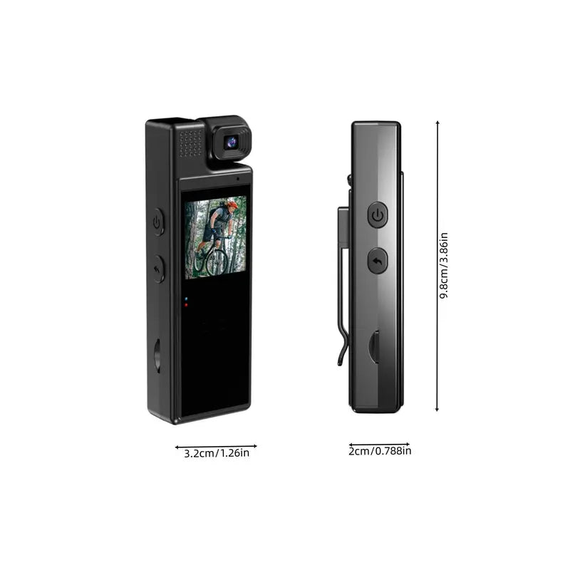 1080P HD Action Camera with USB Charging Back Clip - Portable Sports Video Recorder