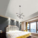 Sputnik Chandelier 6 Lights Modern Pendant Lighting Ceiling Light Fixture, Black, Bedroom Living Room Kitchen Hallway