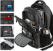 Laptop Backpack,Business Travel anti Theft Slim Durable Laptops Backpack with USB Charging Port,Water Resistant College Computer Bag for Women & Men Fits 15.6 Inch Laptop and Notebook - Black