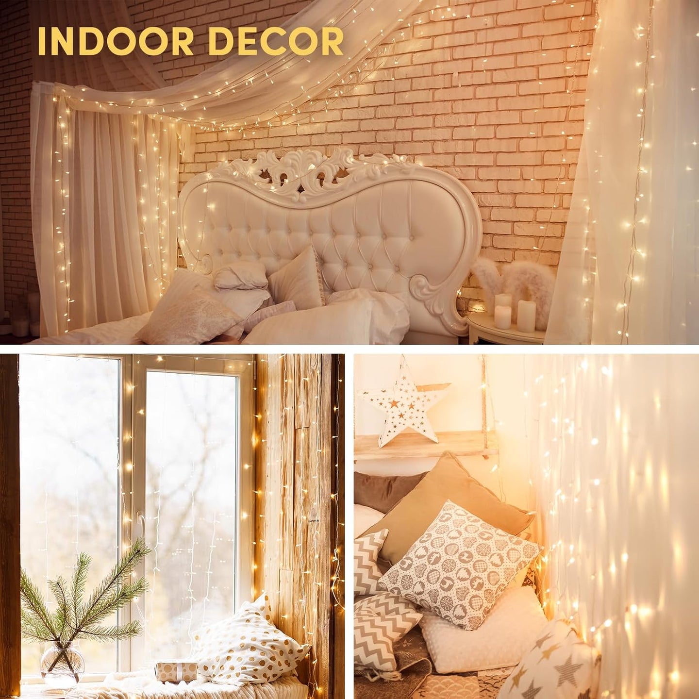 100 LED String Light for Wedding Party Bedroom,33 Ft USB String Lights 8 Modes Waterproof for Indoor Outdoor