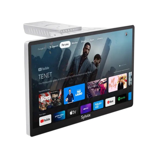 SYLVOX Kitchen TV, 15.6 Inch Small TV with Google System, Rotated & Foldable 1080P FHD Smart TV Support Google Assistant Wifi Bluetooth, under Cabinet TV for Kitchen, Bedroom, RV Camper