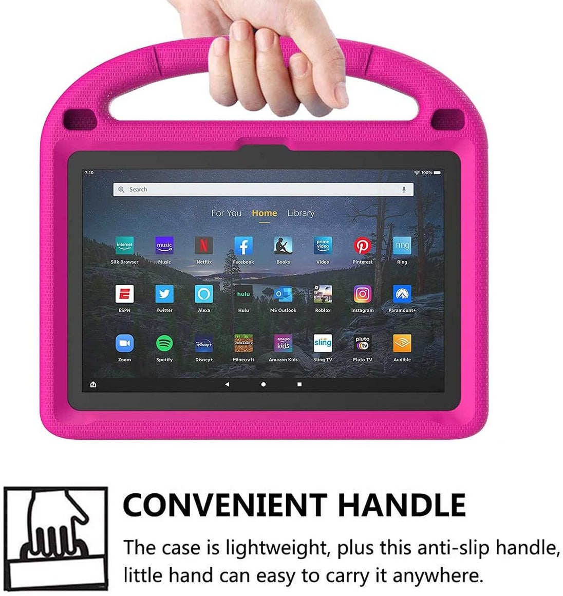 Fire HD 10 & Fire HD 10 plus Tablet Case for Kids(11Th Generation, 2021 Release) -  Lightweight Shockproof Kid-Proof Cover with Stand for Kindle Fire HD 10 Kids Tablet & Kids Pro Tablet - Pink