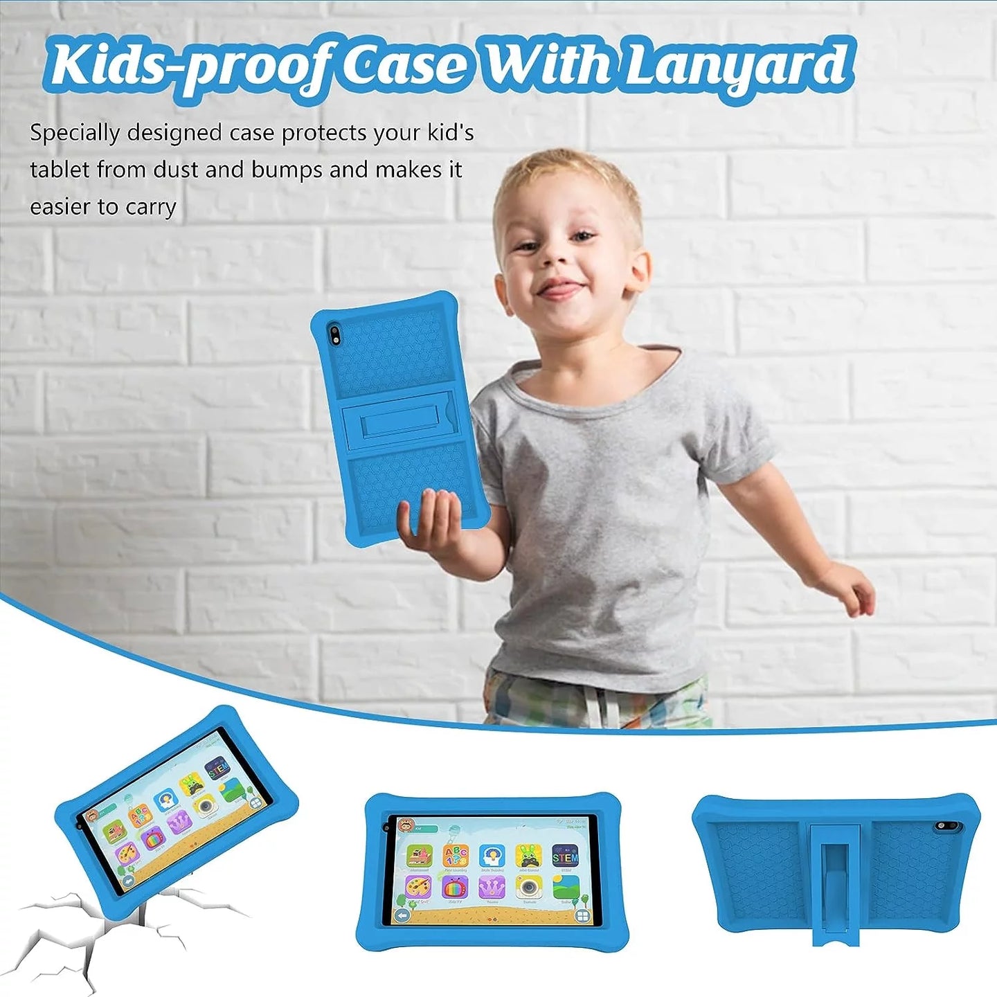 Kids Tablet, 7 Inch Androrid 12 Toddler Tablet for Kids 4GB RAM 32GB ROM Tablets, Google Certificated, Bluetooth, Wifi, Dual Camera, Parental Control Tablet with Case, Tablet for Learning