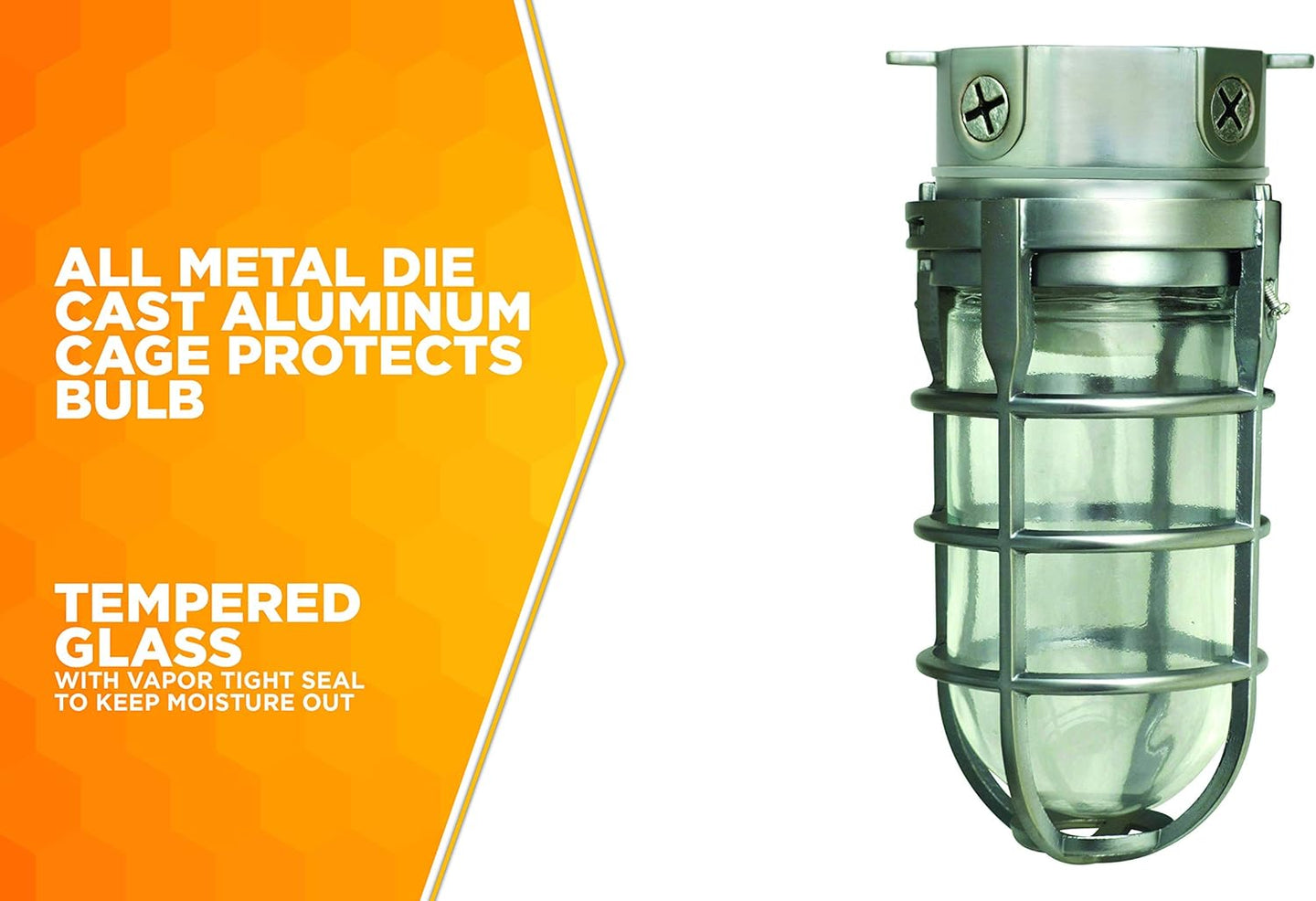 L1706 Vandal Resistant Security Light with Ceiling Mount (150W Incandescent Bulb; Silver)