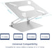 Laptop Stand, Ergonomic Aluminium Alloy Computer Riser Adjustable Height Portable Holder for Desk with Heat-Vent, Compatible for Macbook Pro/Air, Dell XPS, HP, Samsung Laptops up to 17" Silver