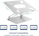 Laptop Stand, Ergonomic Aluminium Alloy Computer Riser Adjustable Height Portable Holder for Desk with Heat-Vent, Compatible for Macbook Pro/Air, Dell XPS, HP, Samsung Laptops up to 17" Silver