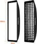 13 X 63 Inch Strip Beehive Honeycomd Grid Softbox with Bowens Mount Speedring Compatible for  Studio Flash and Other Strobe Lighting&Carry Bag(2Pcs) (35 X 160Cm)