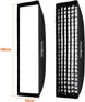 13 X 63 Inch Strip Beehive Honeycomd Grid Softbox with Bowens Mount Speedring Compatible for  Studio Flash and Other Strobe Lighting&Carry Bag(2Pcs) (35 X 160Cm)