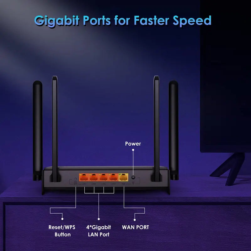 Wifi 6 Router - AX1800 Routers for Wireless Internet, Gaming Router, Internet Routers, Wifi 6 Router, Wireless Router, OFDMA, MU-MIMO, Gigabit WAN/LAN Ports, 4K Video Streaming,Wps, Ipv6,Back to School
