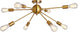 Sputnik Chandelier 8 Lights Semi Flush Mount Ceiling Light Modern Pendant Light Fixture, Brass, Bedroom Dining Room Kitchen Living Room