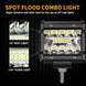 LED Pods , 4 Inch 60W Led Light Bar Spot Flood Combo off Road LED Fog Lights Triple Row Led Work Lights for Jeep Trucks Polaris Boats Pickup UTV ATV,4 Pack