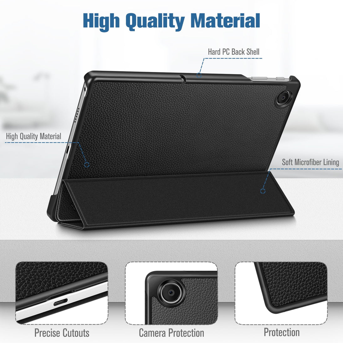 Case for Onn. 11" Tablet Pro (2023 Model No.100110027) - Folio Multi-Angle Viewing Tablet Cover for Onn. 11 Inch Tablet, Black