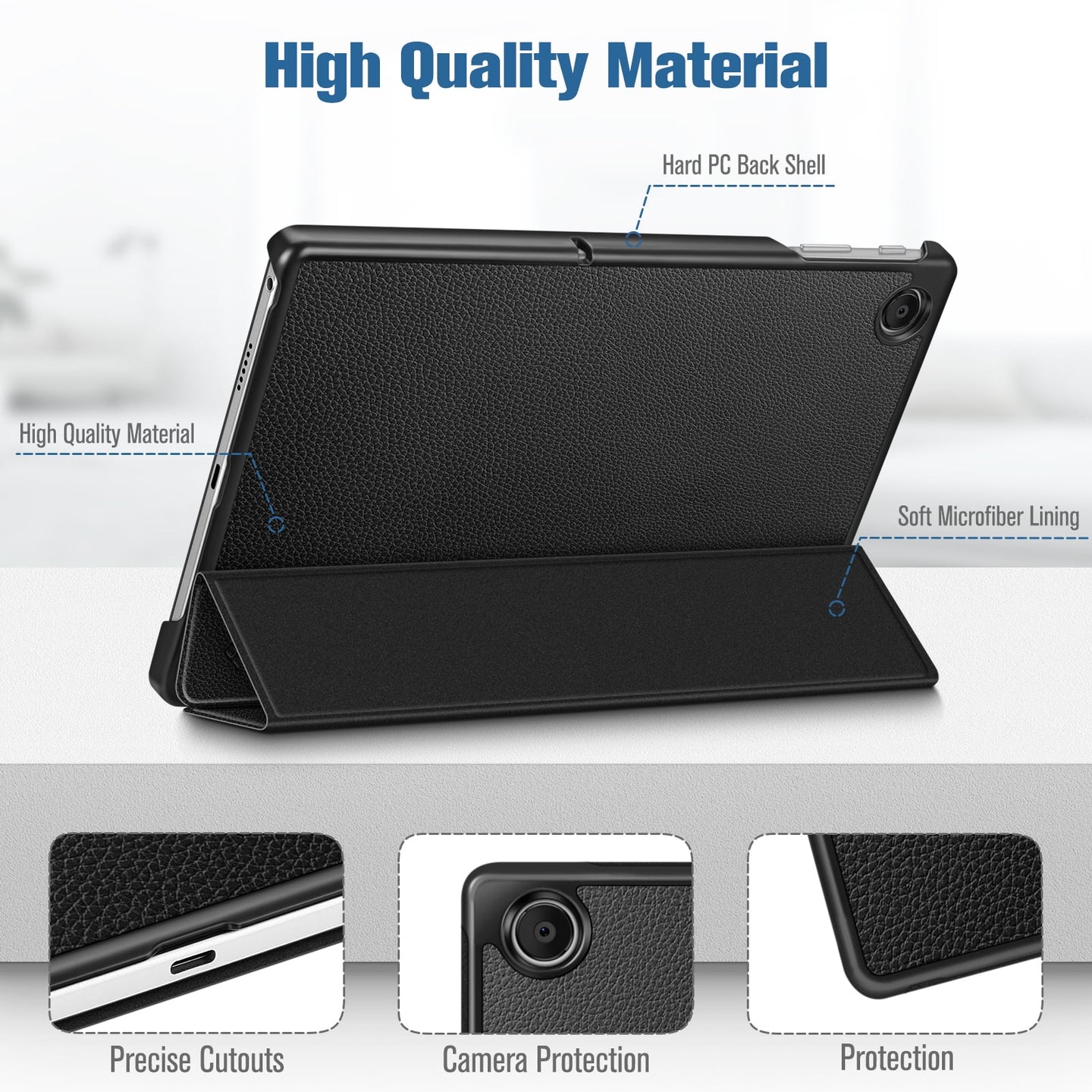 Case for Onn. 11" Tablet Pro (2023 Model No.100110027) - Folio Multi-Angle Viewing Tablet Cover for Onn. 11 Inch Tablet, Black