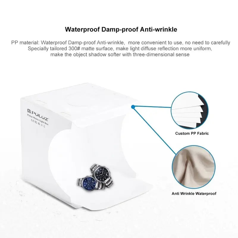 Portable Foldable Photography Studio Box, USB Powered 550LM Light Photo Lighting Studio Shooting Tent Box with 6 Colors Photography Backdrops